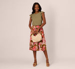 Flutter Sleeve Rib Knit Top In Army Green 2