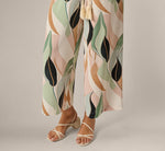 Rope Belt Floral Printed Wide Leg Pant In Seafoam Flowing Leaf 3