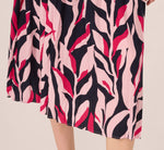 Leaf Print A Line Midi Skirt In Navy Leaf Vine 5