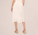 Floral Embroidered Hem Midi Skirt In Ivory 6