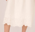 Floral Embroidered Hem Midi Skirt In Ivory 4
