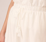 Floral Embroidered Hem Midi Skirt In Ivory 5