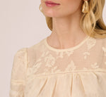 Puff Sleeve Lace Yoke Top In Barely Beige 5