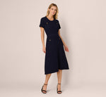 Short Sleeve Waffle Weave Midi Dress In Blue Moon 3