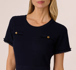 Short Sleeve Waffle Weave Midi Dress In Blue Moon 4