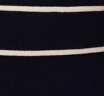 Long Sleeve Contrast Tipped Sweater Dress In Blue Moon Ivory 7