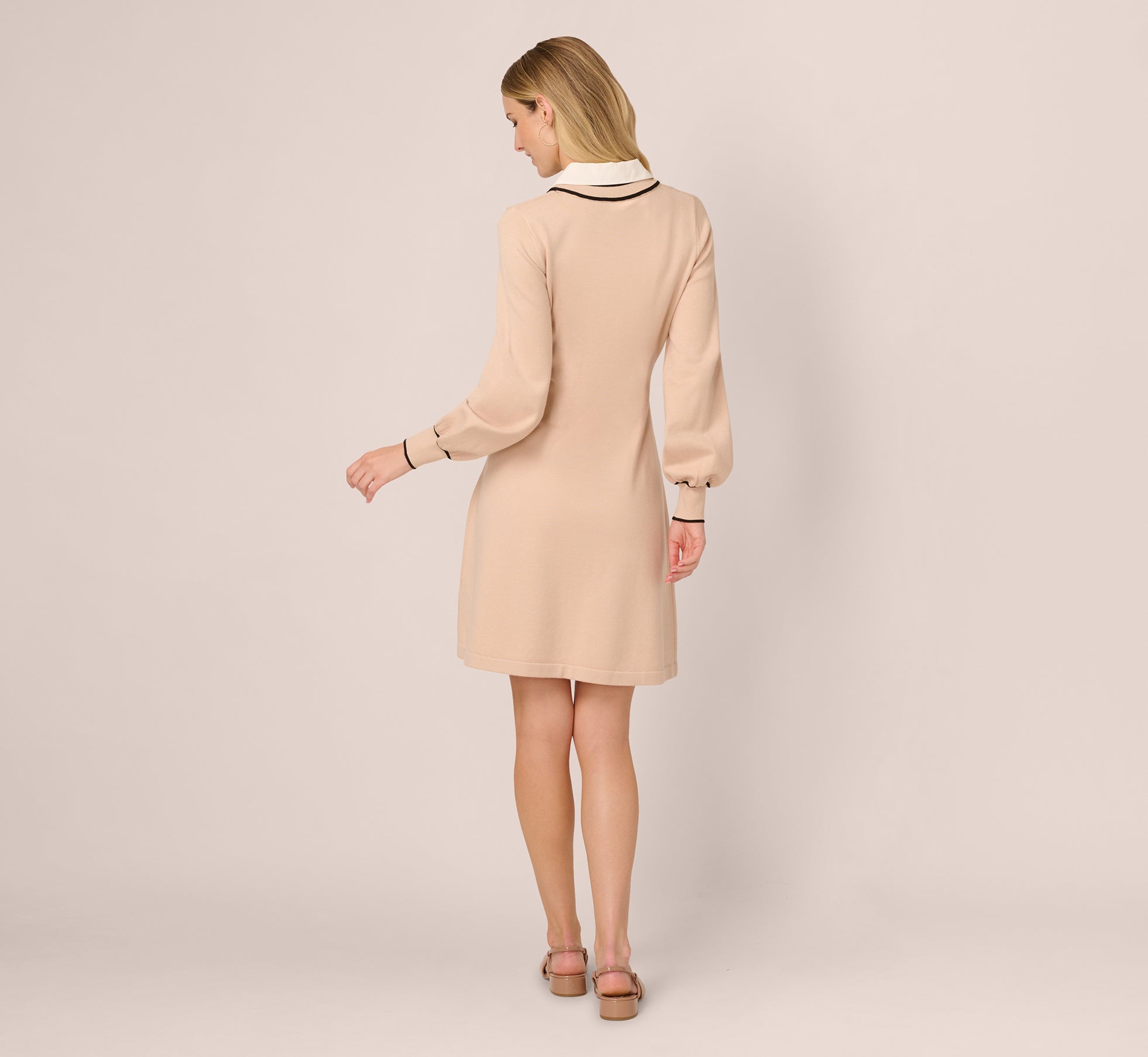 long sleeve collared sweater dress Polo Sweater Dress
