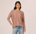 Long Sleeve Drop Shoulder Pullover Sweater Top In Cocoa 5
