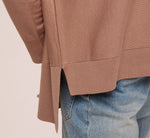 Long Sleeve Drop Shoulder Pullover Sweater Top In Cocoa 8