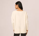 Long Sleeve Drop Shoulder Pullover Sweater Top In Cream 6