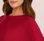 Long Sleeve Drop Shoulder Pullover Sweater Top In Cranberry 6