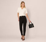 Short Sleeve Waffle Weave Polo Shirt In Ivory 3