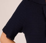 Short Sleeve Waffle Weave Polo Shirt In Navy 5