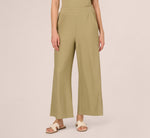 Wide Leg Rib Knit Pants In Dusty Sage Green 2