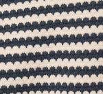 Short Sleeve Scalloped Stripe Pullover Sweater In Ivory Slate Blue 7