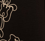 Wide Leg Floral Embroidered Pant In Black Cream 6