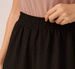 Wide Leg Floral Embroidered Pant In Black Cream 4