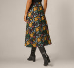 Printed A Line Drawstring Midi Skirt In Jungle Garden 5