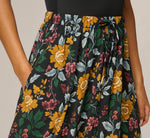 Printed A Line Drawstring Midi Skirt In Jungle Garden 3