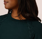 Long Sleeve Laced Raglan Sweater In Forest Teal 5