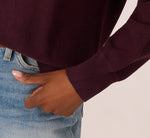 Long Sleeve Laced Raglan Sweater In Plum 5