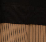 Long Sleeve Collared Printed Twover Sweater In Black W  Mocha Petite Stripe 7