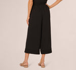 Soutache Trim Cropped Wide Leg Pant In Black 5