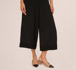 Soutache Trim Cropped Wide Leg Pant In Black 3