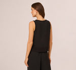 Sleeveless Soutache Trim Top In Black 7