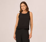 Sleeveless Soutache Trim Top In Black 4