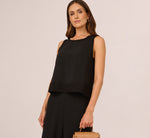 Sleeveless Soutache Trim Top In Black 2