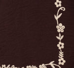 Puff Sleeve Embroidered Tie Front Top In Chocolate Ecru 7