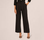 Wide Leg Pleated Trouser In Black 3