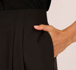 Wide Leg Pleated Trouser In Black 4