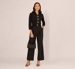 Wide Leg Pleated Trouser In Black 2