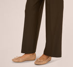 Wide Leg Pleated Trouser In Military Green 4