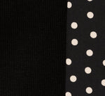 Long Sleeve Satin Neck Tie Sweater In Black W  Black Cream Dot 8