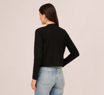 Long Sleeve One Button Cardigan Sweater In Black 7