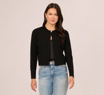 Long Sleeve One Button Cardigan Sweater In Black 4