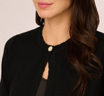 Long Sleeve One Button Cardigan Sweater In Black 5