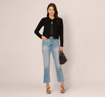 Long Sleeve One Button Cardigan Sweater In Black 3