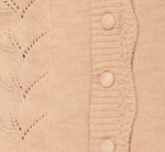 Long Sleeve Scalloped Pointelle Cardigan Sweater In Heather Fawn 8