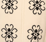 Floral Cable Knit Pullover Sweater In Cream Black 8