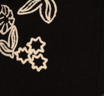 Floral Embroidered Cardigan Sweater In Black Cream 8
