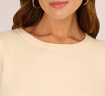 Three Quarter Sleeve Scallop Fringe Sweater In Cream 6