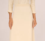 Sweater Knit Scalloped A Line Midi Skirt In Cream 4