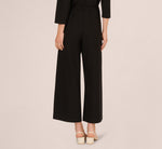 Wide Leg Rib Knit Cropped Pant In Black 6