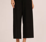 Wide Leg Rib Knit Cropped Pant In Black 4