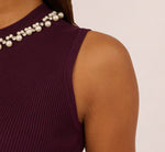 Pearly Collar Tank Sweater In Plum 6