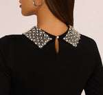 Long Sleeve Pearly Beaded Collar Sweater In Black 6
